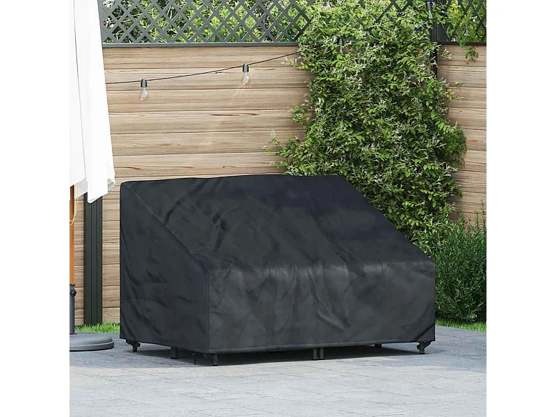 Housse de banc de jardin Noir 130 x 95 x 40 / 80 cm Tissu 420D