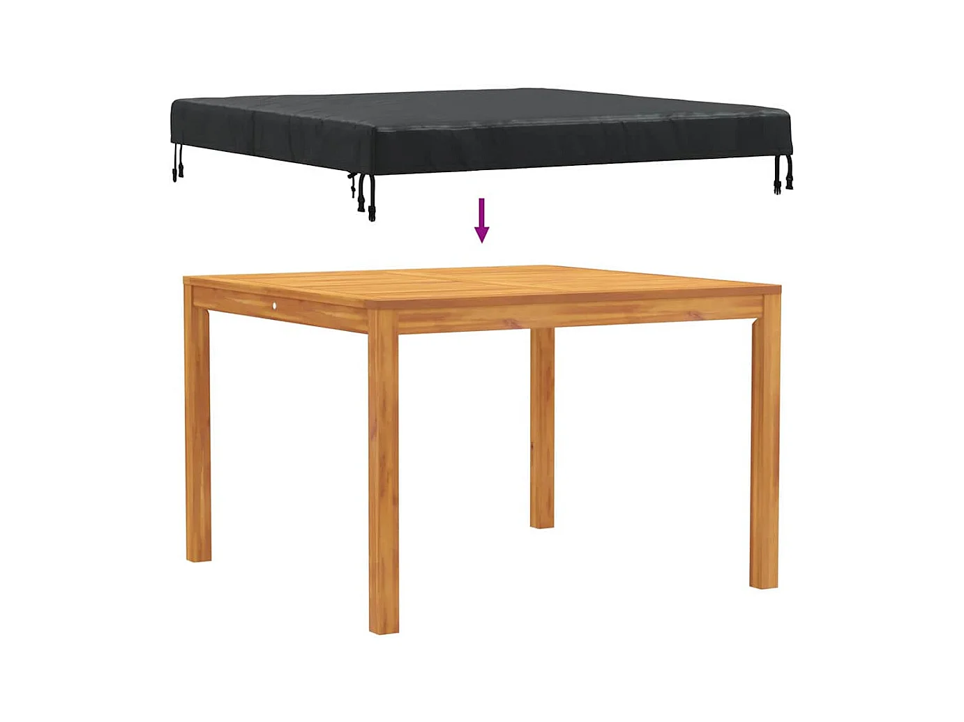 Housse pour mobilier d'extérieur 142 x 142 x 15 cm