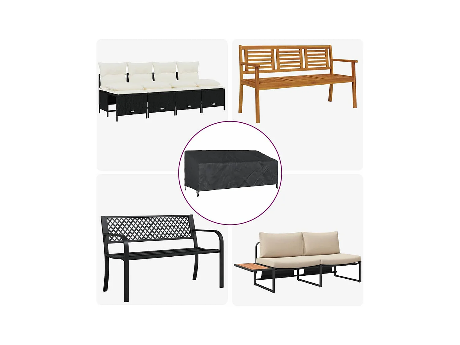 Funda para muebles de exterior 200 x 100 x 89 cm