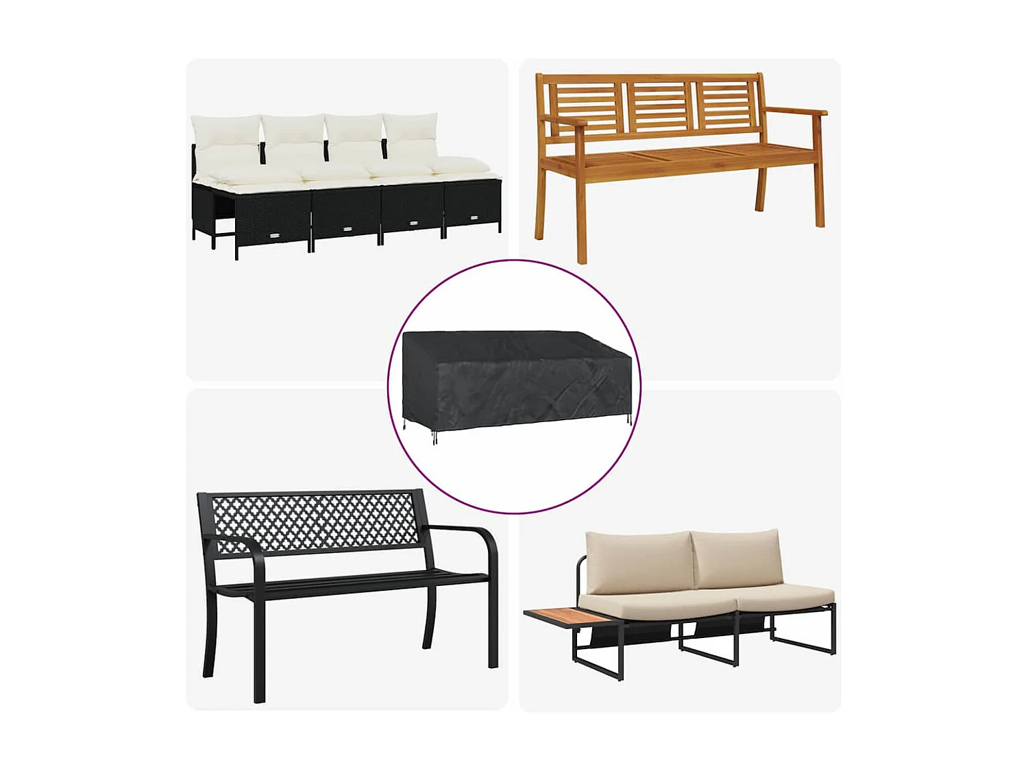 Funda para muebles de exterior 200 x 100 x 89 cm