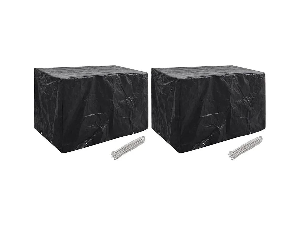 Fundas para muebles de jardín 2 uds 8 ojales 140x70x90 cm
