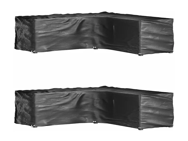 Fundas para muebles de jardín en forma de L, 2 unidades, 16 ojales