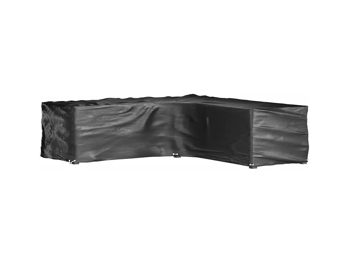 Fundas para muebles de jardín en forma de L, 2 unidades, 16 ojales