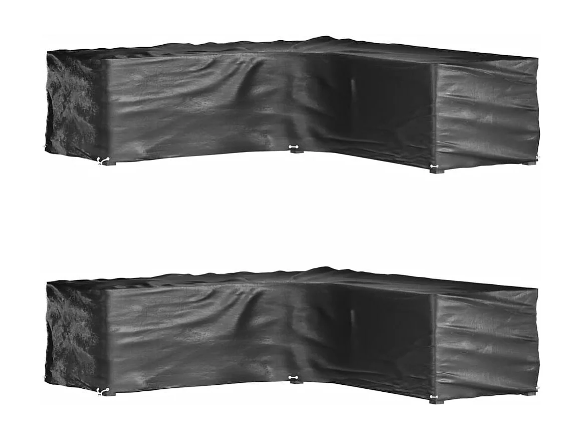 Coprimobili da giardino a forma di L, 2 pezzi, 16 occhielli