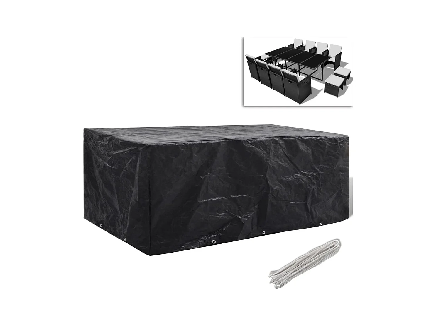 Gartenmöbelabdeckung mit 8 Ösen 229 x 113 x 73 cm