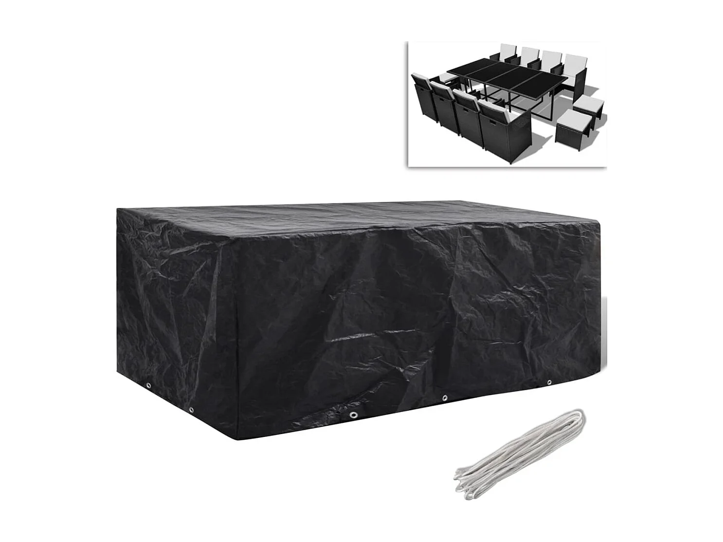 Copertura per mobili da giardino con 8 occhielli 229 x 113 x 73 cm