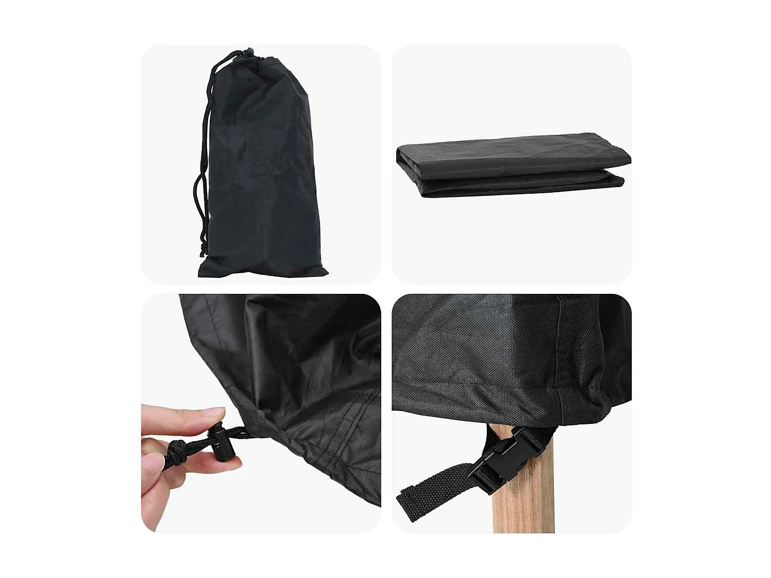 Copertura per mobili da esterno Nero 220 x 190 x 85 cm 420D