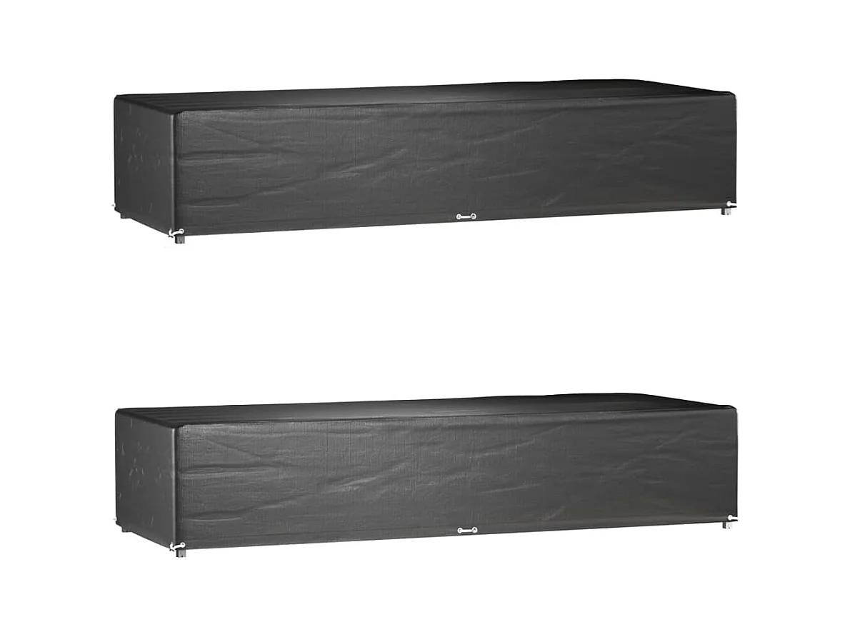 Housses pour chaise longue 2 pcs 12 œillets 205x75x40 cm PE