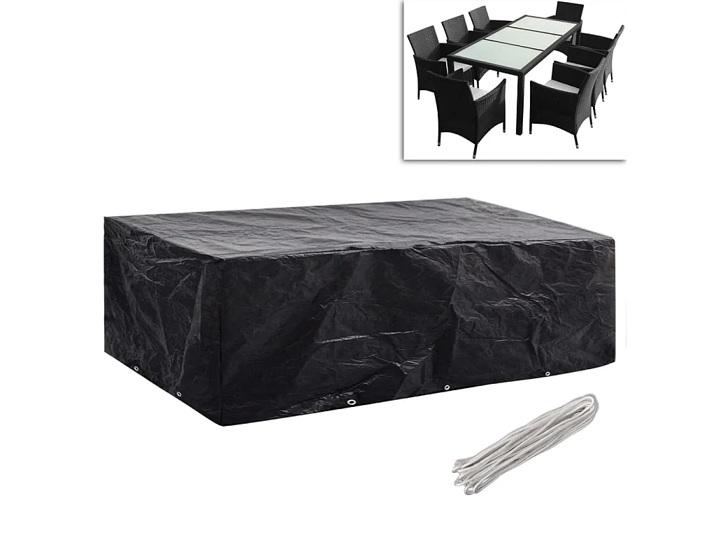 Copri mobili da giardino 2 pezzi Rattan 10 occhielli 300 x 140 cm