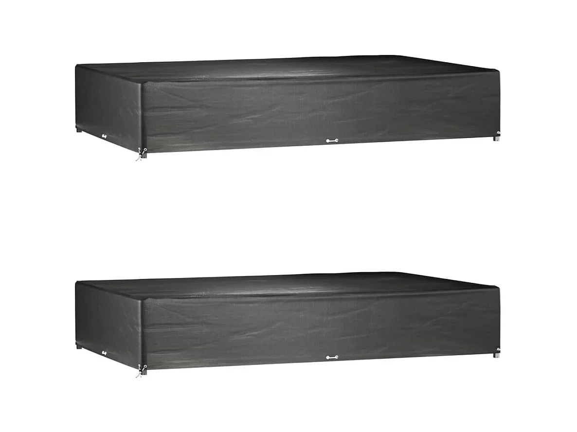 Fundas para muebles de jardín 2 piezas 16 ojales rectangulares