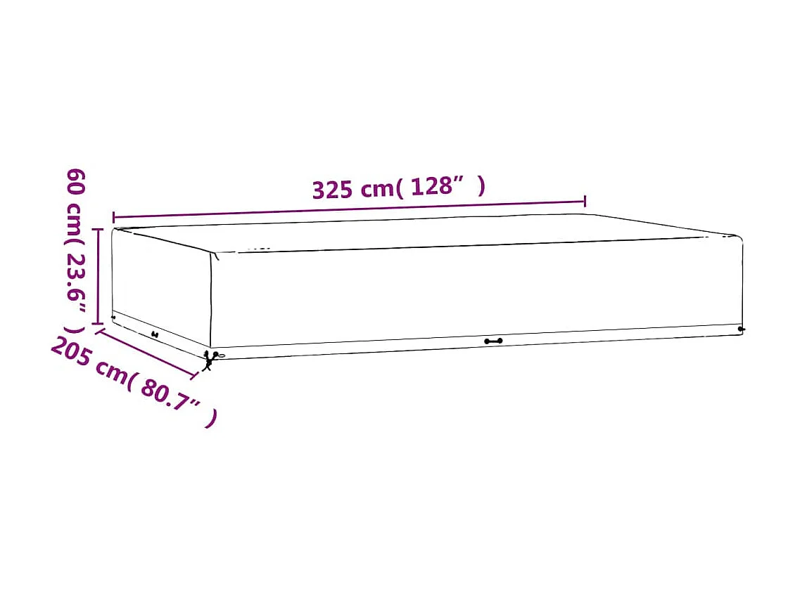 Fundas para muebles de jardín 2 piezas 16 ojales rectangulares