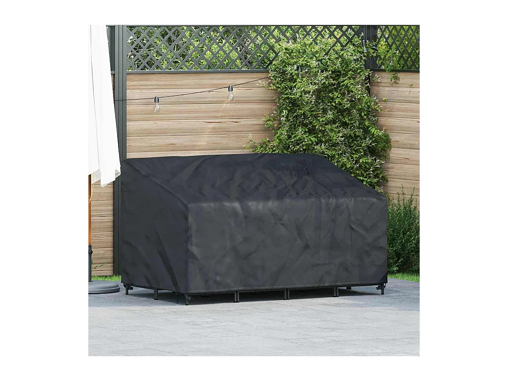 Housse de banc de jardin Noir 160 x 100 x 61 / 89 cm Tissu 210D