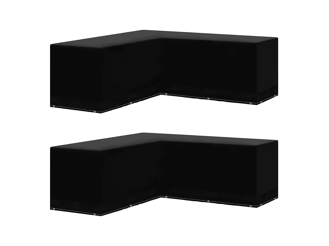 Fundas para muebles de jardín 2 piezas en forma de L 12 ojales 250x250x90cm