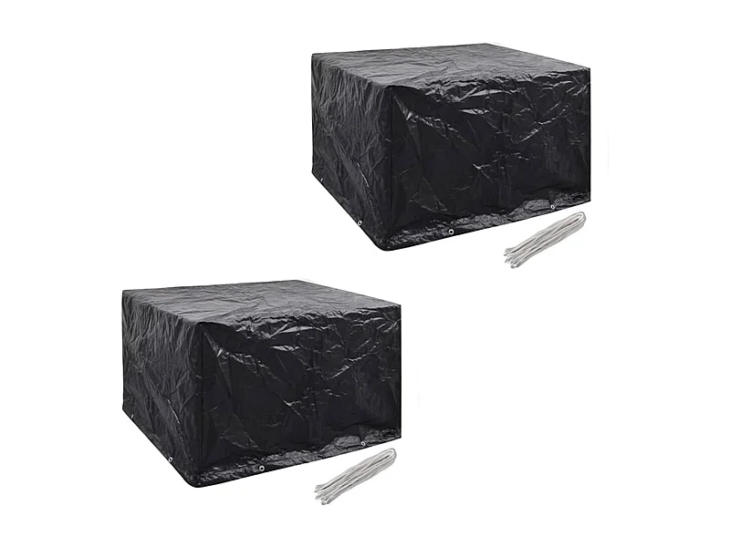 Housses de salon de jardin 2 pcs Rotin 8 œillets 113x113 cm