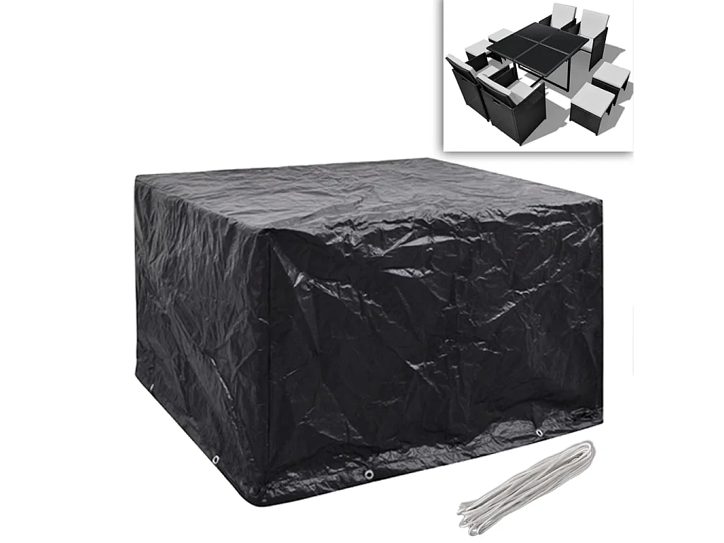 Copri mobili da giardino 2 pezzi Rattan 8 occhielli 113x113 cm