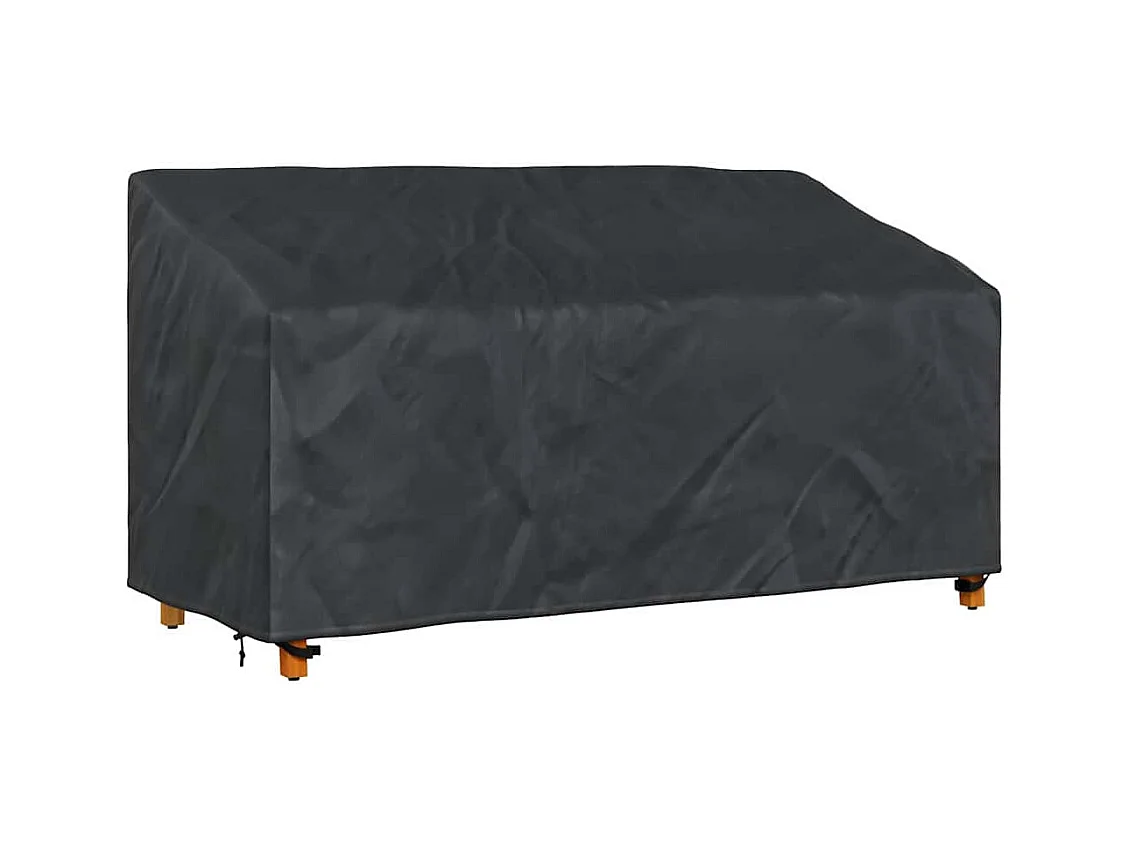Housse de banc de jardin Noir 205 x 85 x 65 / 94 cm Tissu 210D