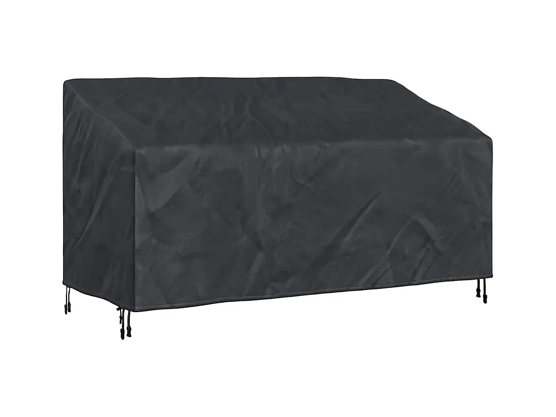 Housse de banc de jardin Noir 185 x 85 x 65 / 94 cm Tissu 420D