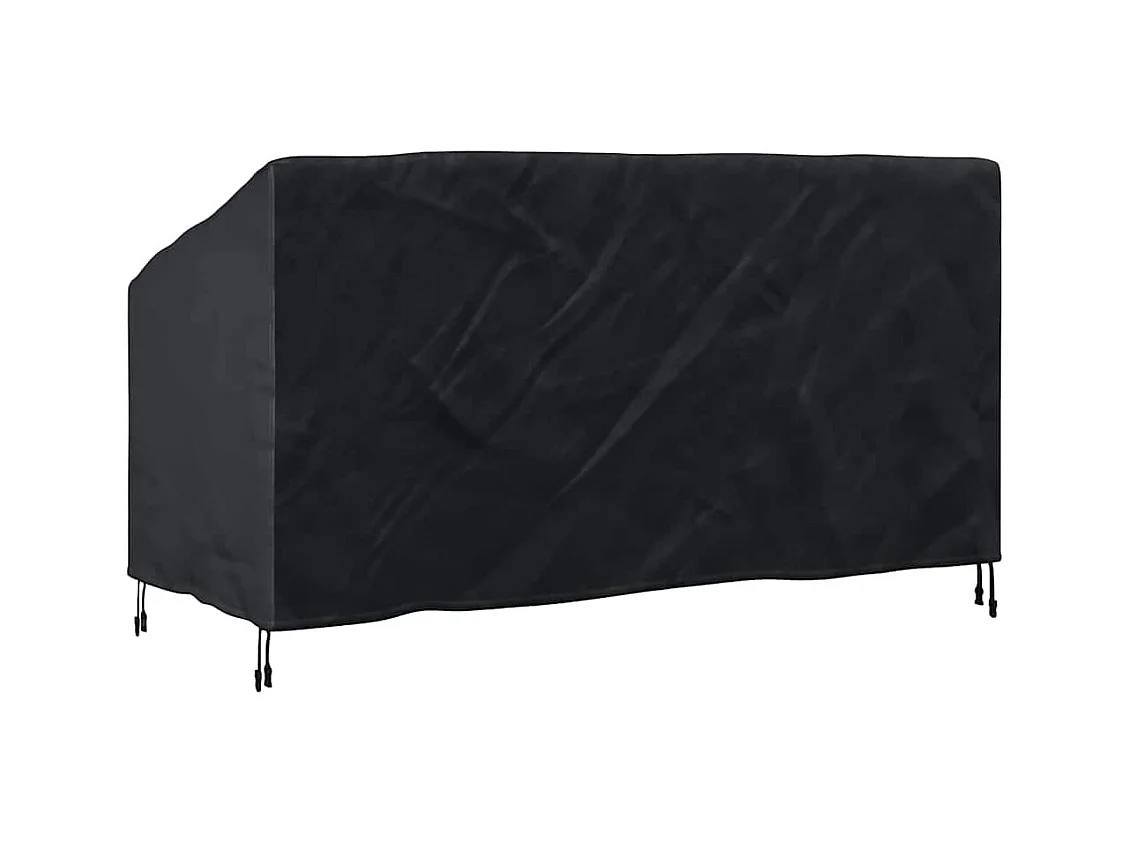Housse de banc de jardin Noir 185 x 85 x 65 / 94 cm Tissu 420D