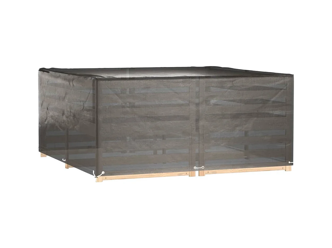 Copri mobili da giardino 2 pezzi 16 occhielli 205x205x90 cm quadrati