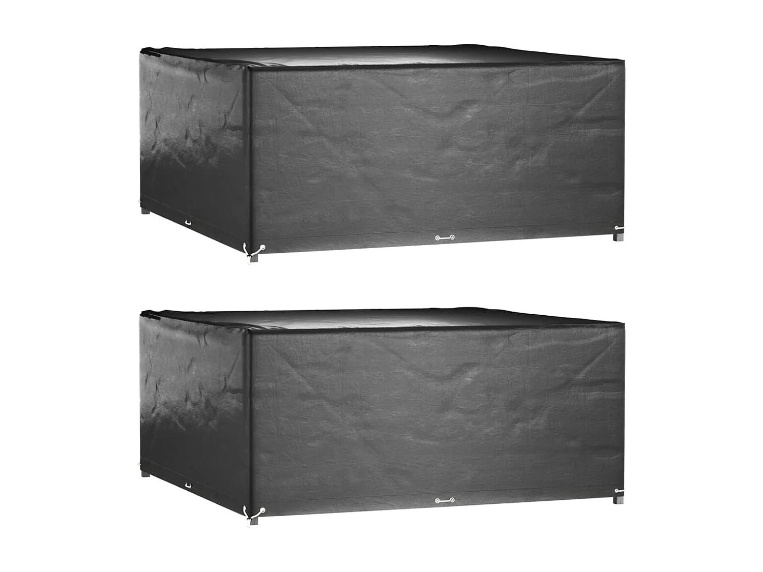 Housses de salon de jardin 2 pcs 16 œillets 205x205x90 cm carré