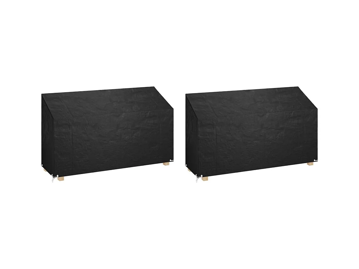 Tuinbankhoezen 2 stuks 12 ogen 210x70x70/88 cm PE