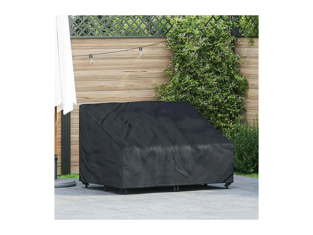 Funda para banco de jardín Negro 130 x 95 x 40 / 80 cm Tejido 210D