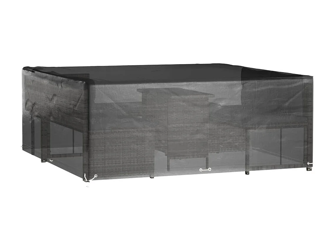 Fundas para muebles de jardín 2 uds 16 ojales 250x250x90 cm cuadradas