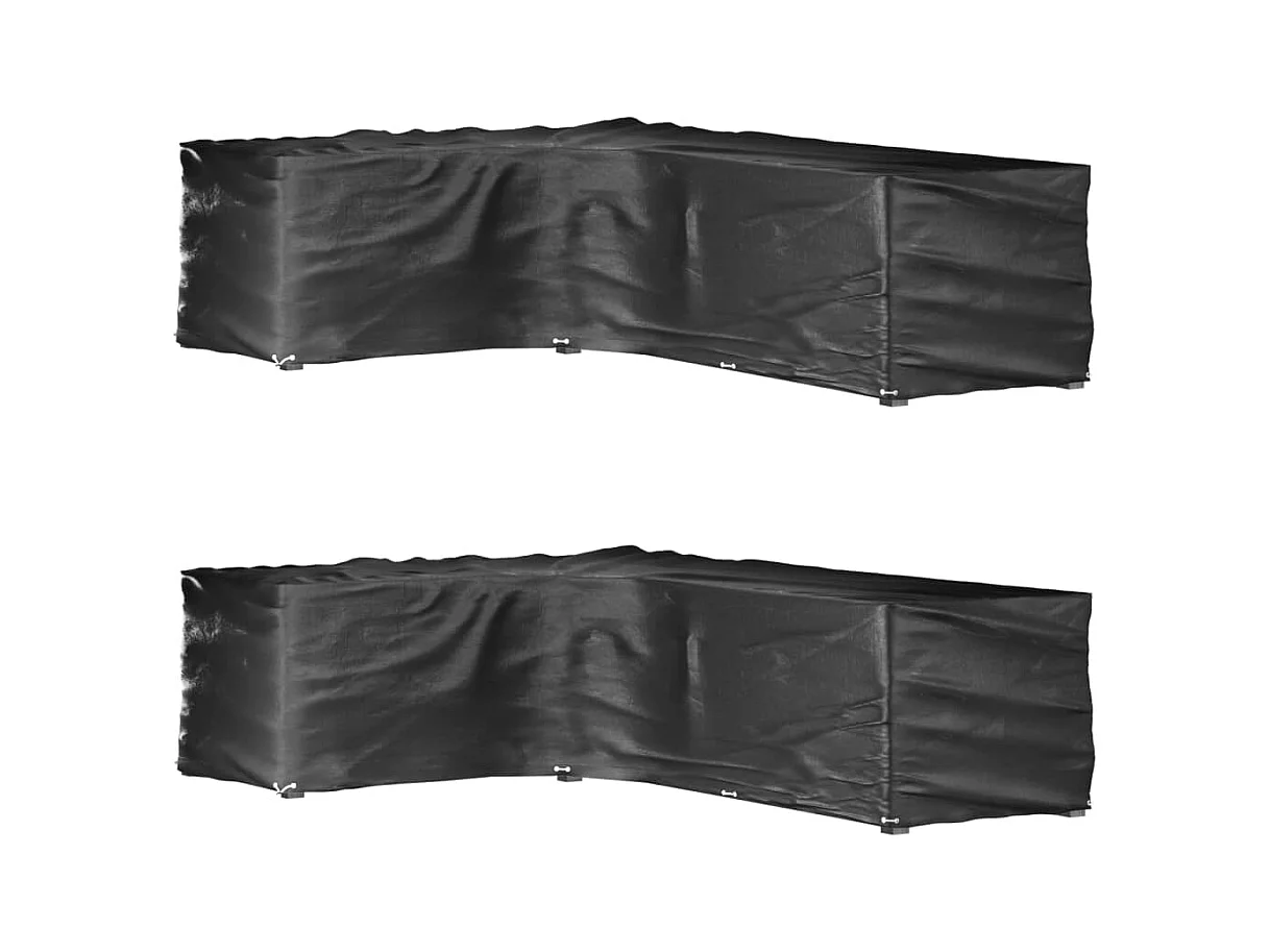 L-vormige tuinmeubelhoezen 2 stuks 18 ogen