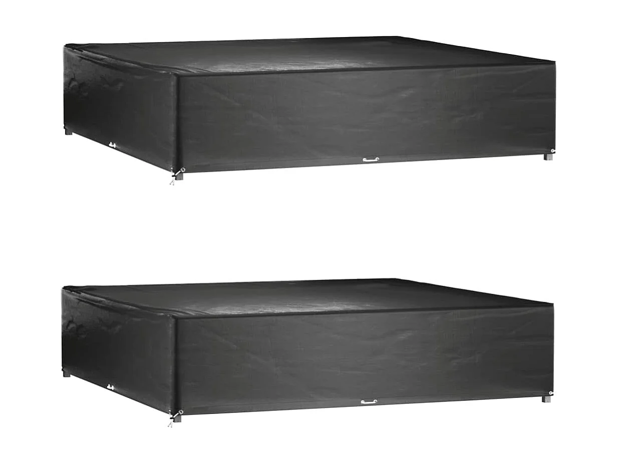 Fundas para muebles de jardín 2 uds 16 ojales 240x240x55 cm cuadradas
