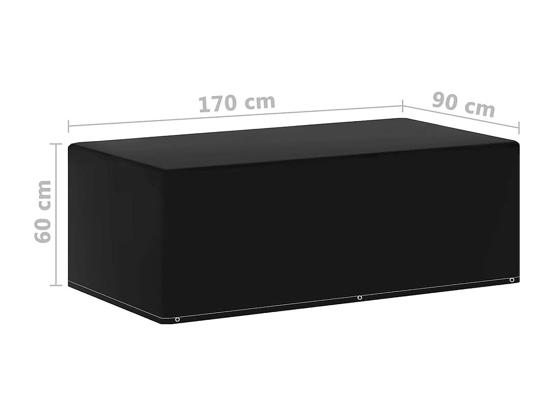 Copri mobili da giardino 2 pezzi 6 occhielli barbecue 170x90x60cm