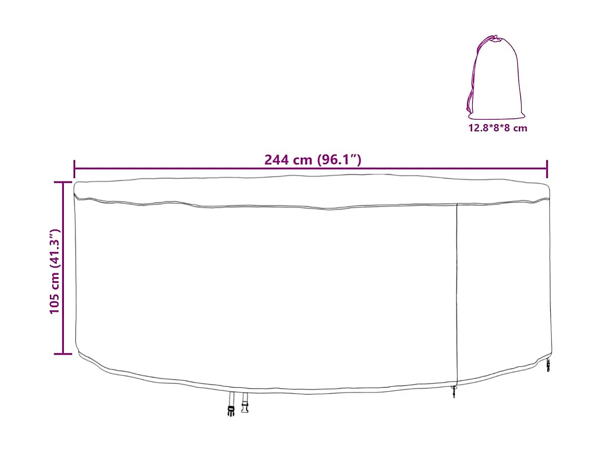 Funda para muebles de exterior 244 x 244 x 105 cm