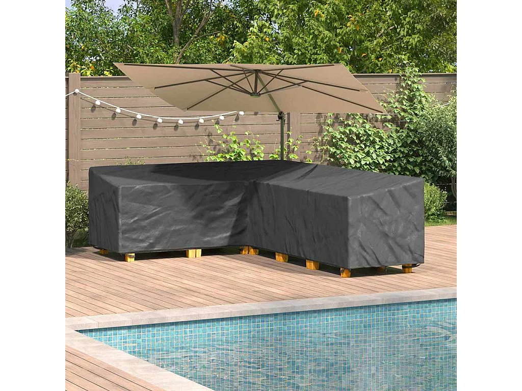 Housse de meubles d'extérieur Noir 286 x 222 x 80 cm Tissu 210D