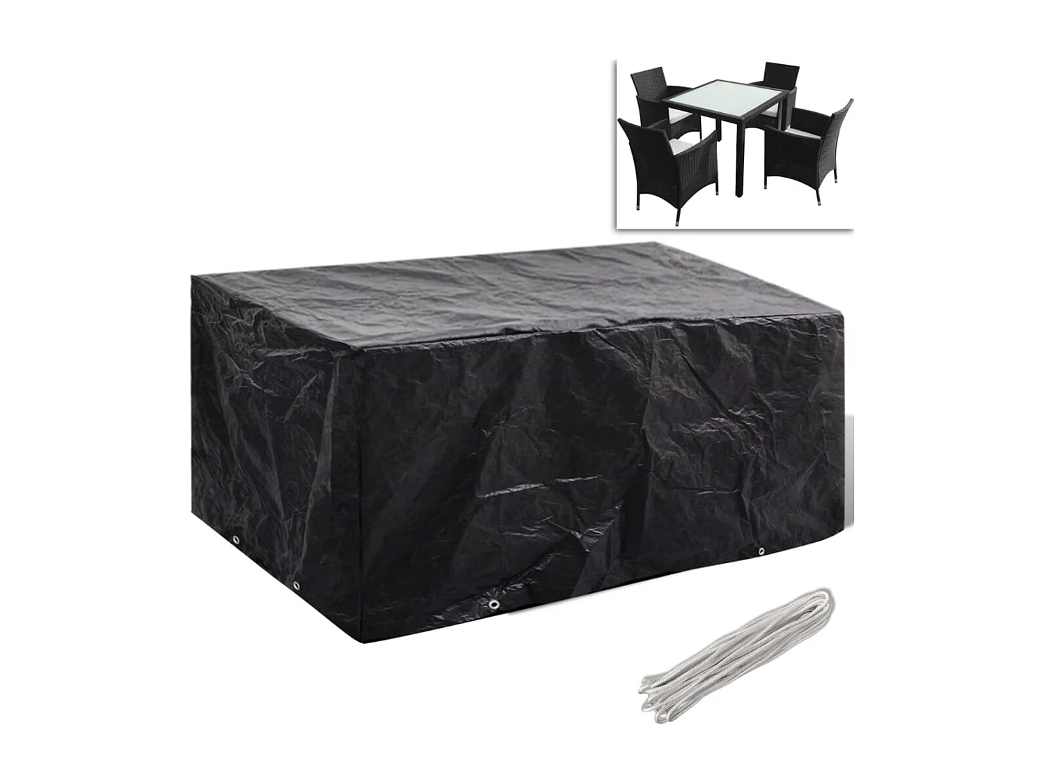 Copertura per mobili da giardino con 8 occhielli 180 x 140 x 90 cm