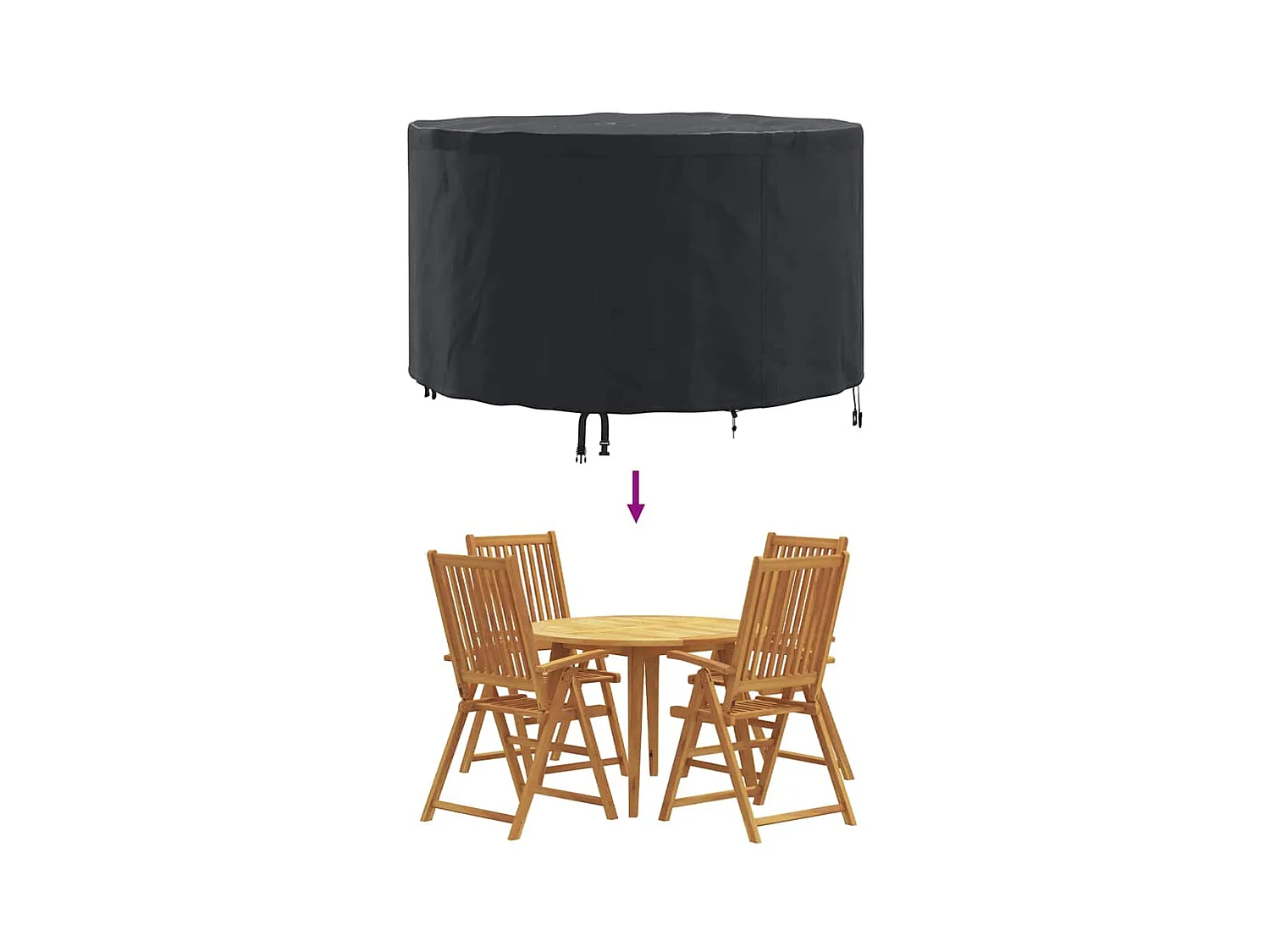 Buitenmeubelhoes 128 x 128 x 71 cm 420D stof