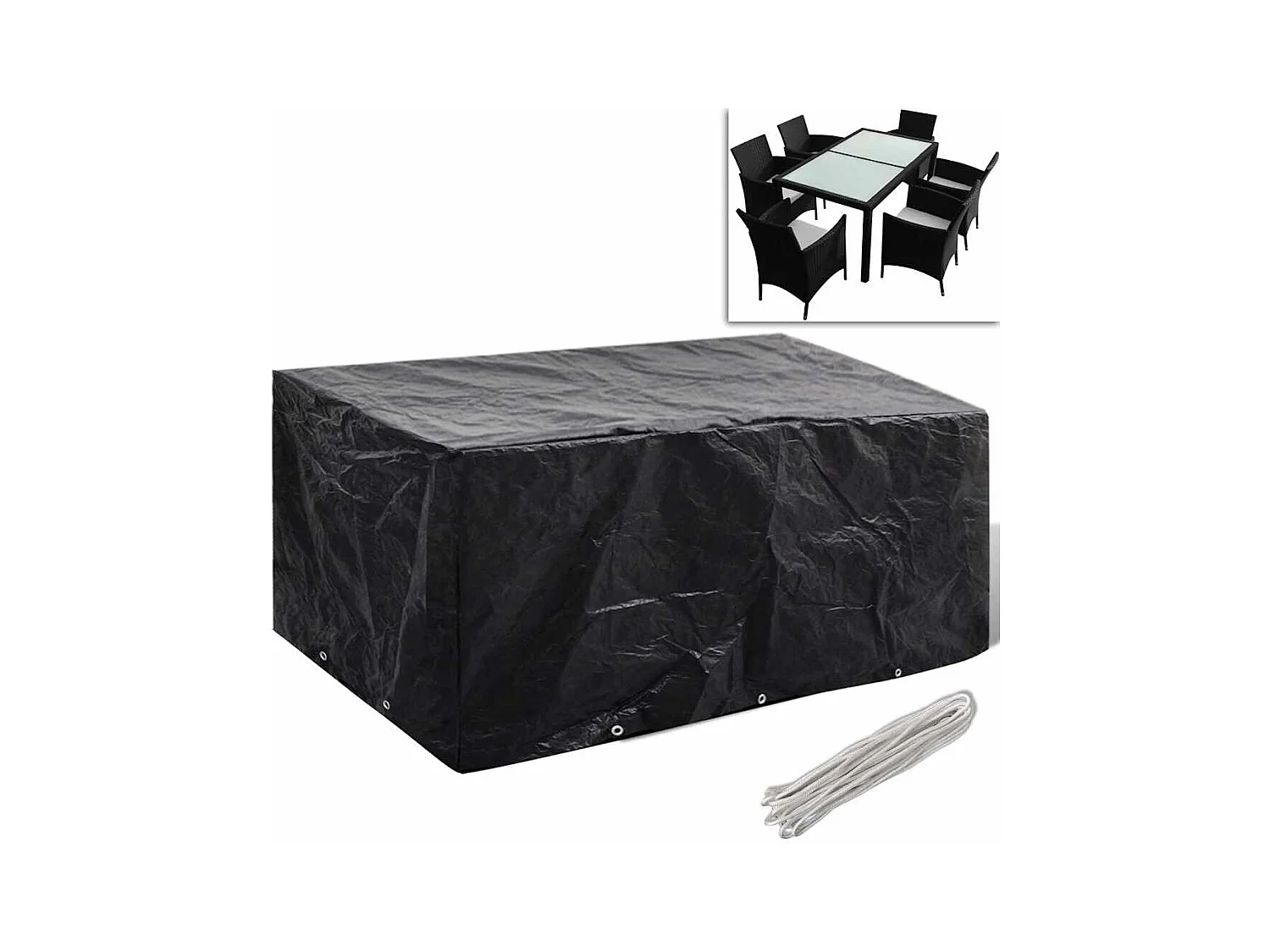 Funda para muebles de jardín con 8 ojales 240 x 140 x 90 cm