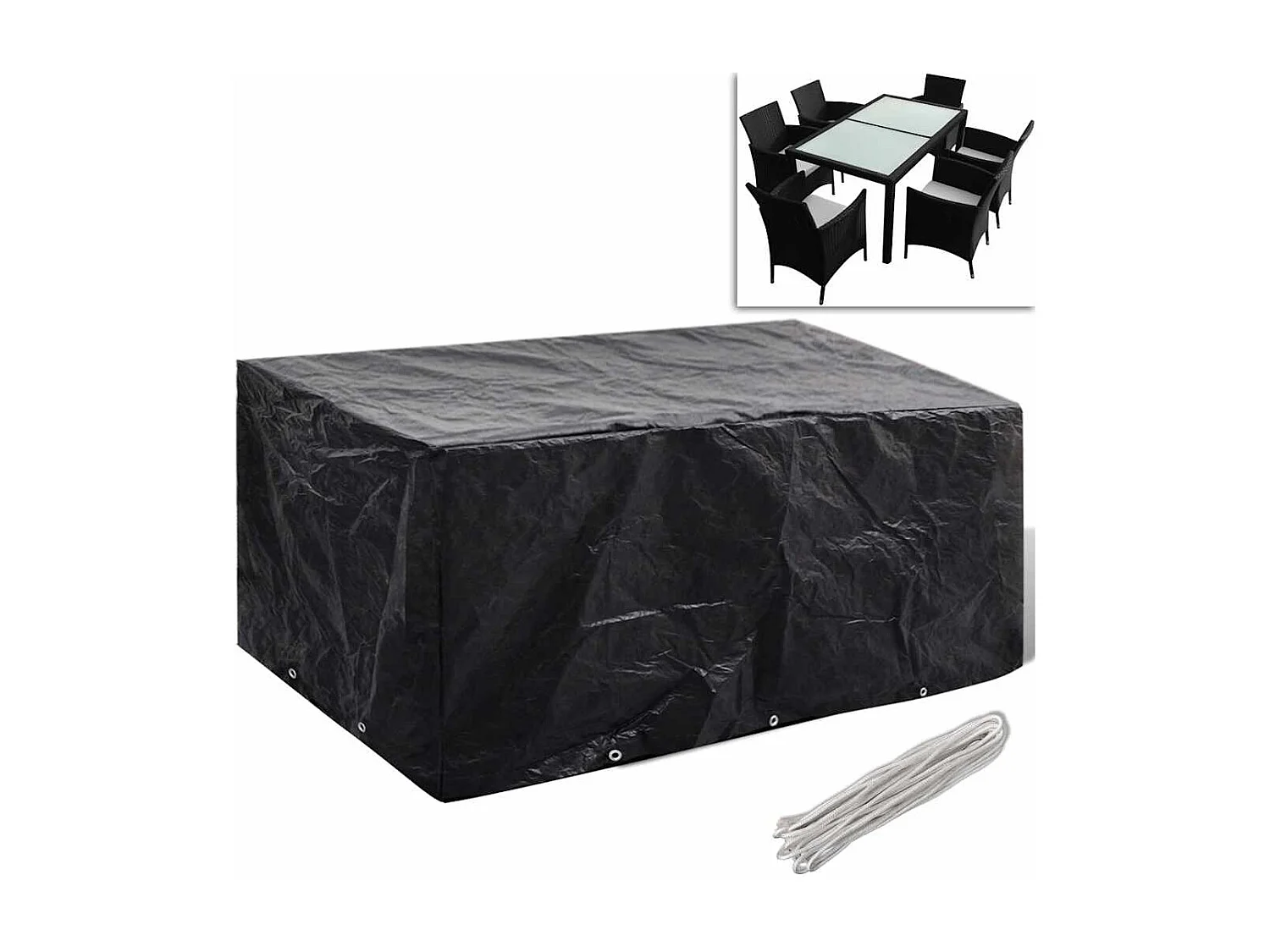 Funda para muebles de jardín con 8 ojales 240 x 140 x 90 cm