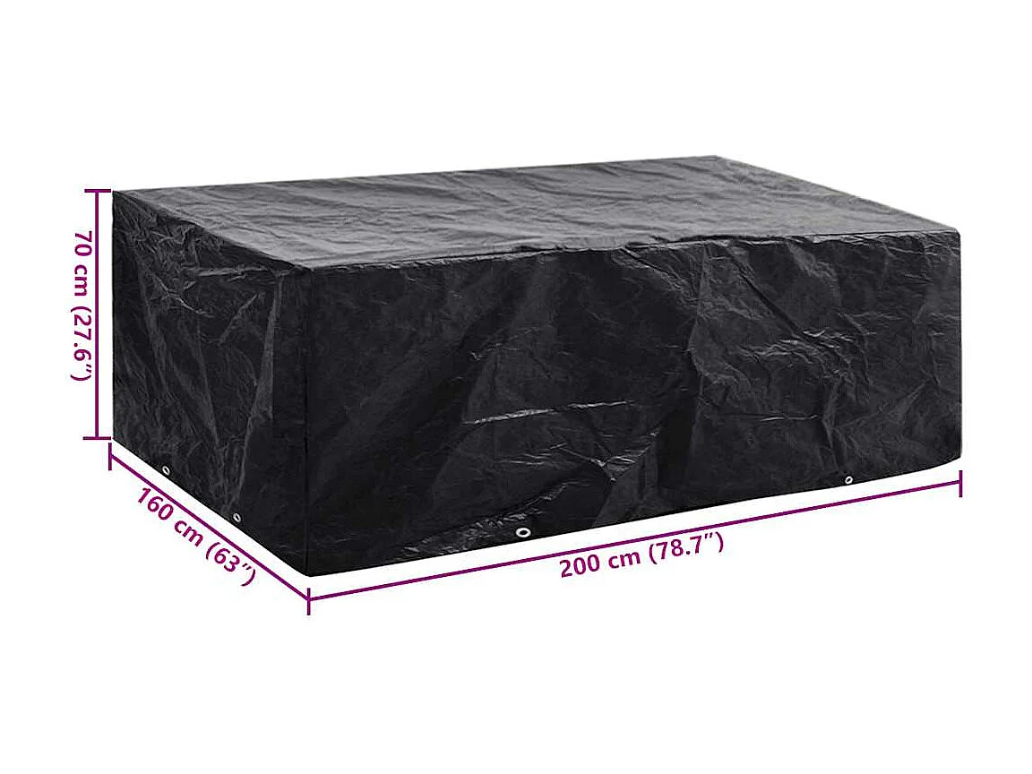 Funda para muebles de jardín con 8 ojales 200 x 160 x 70 cm