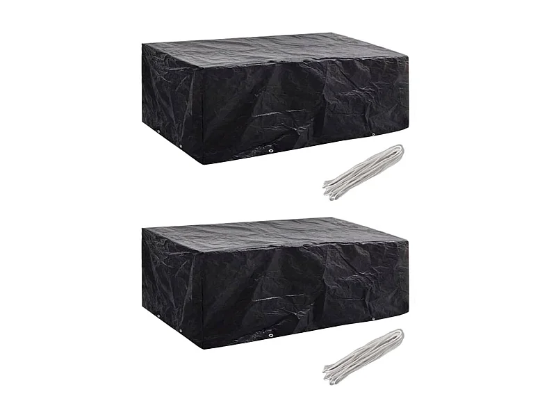 Fundas para muebles de jardín 2 uds 8 ojales 200x160x70 cm