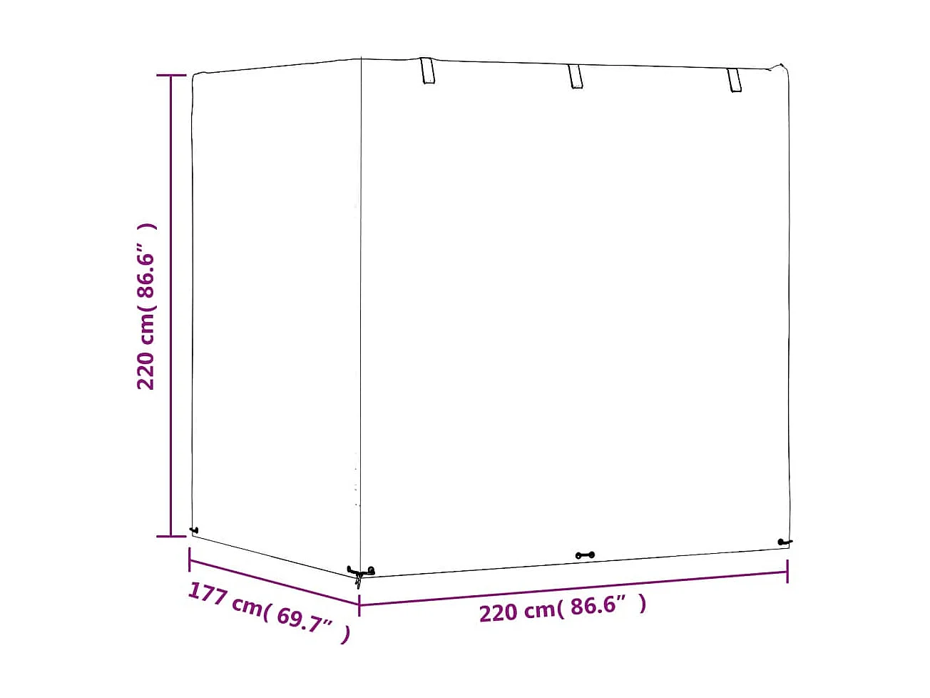 Schommelhoes 12 ogen 220x177x220 cm PE