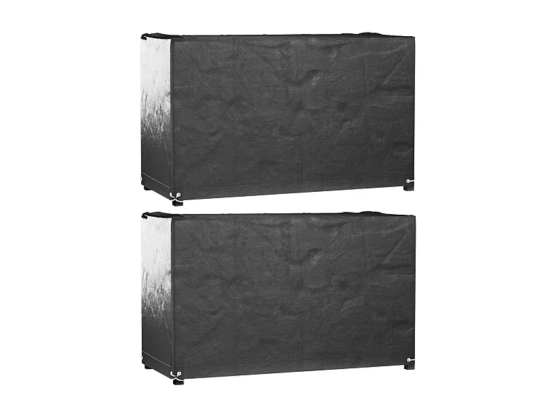 Tuinmeubelhoezen 2 stuks 8 ogen 125x55x75cm rechthoekig