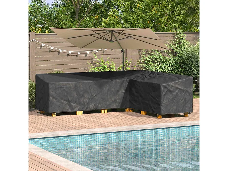 Housse de meubles d'extérieur Noir 286 x 222 x 80 cm Tissu 420D