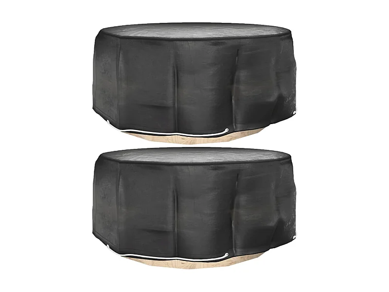 Fundas para muebles de jardín 2 uds 10 ojales Ø260x90 cm redondas