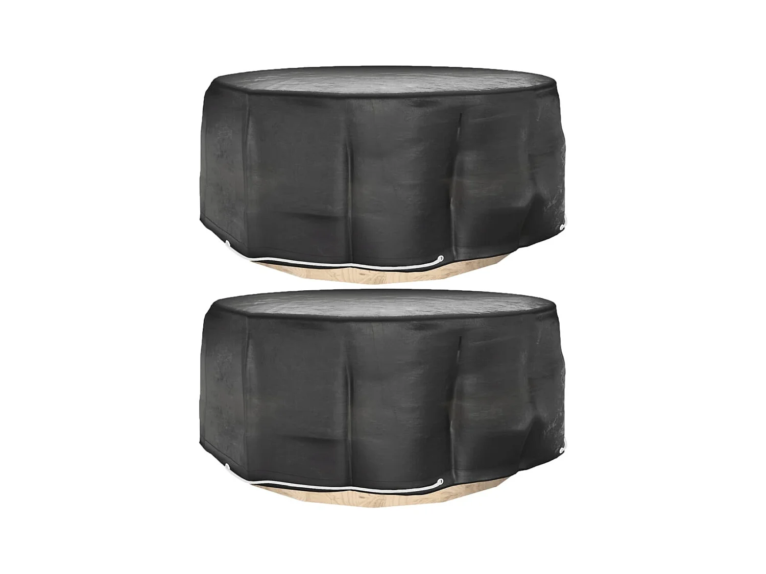 Fundas para muebles de jardín 2 uds 10 ojales Ø260x90 cm redondas