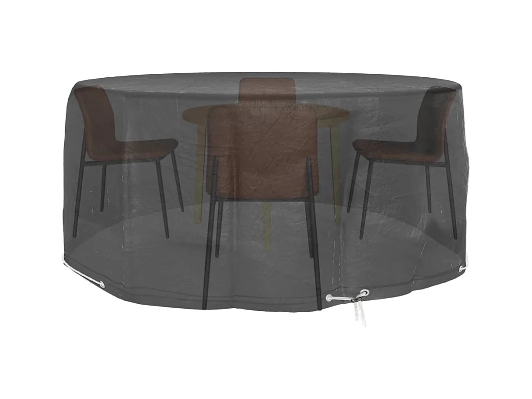 Fundas para muebles de jardín 2 uds 10 ojales Ø260x90 cm redondas