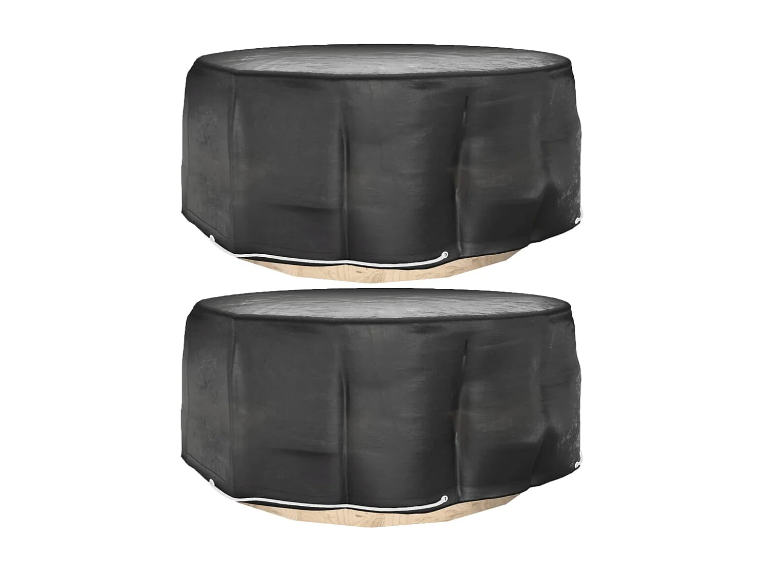 Housses pour meubles de jardin 2 pcs 10 œillets Ø260x90 cm rond