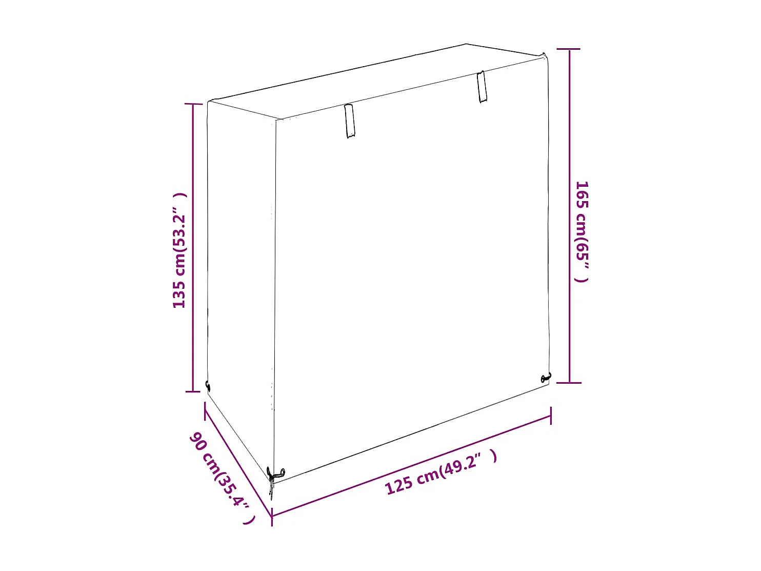 Schommelhoes 8 ogen 125x90x135/165 cm PE