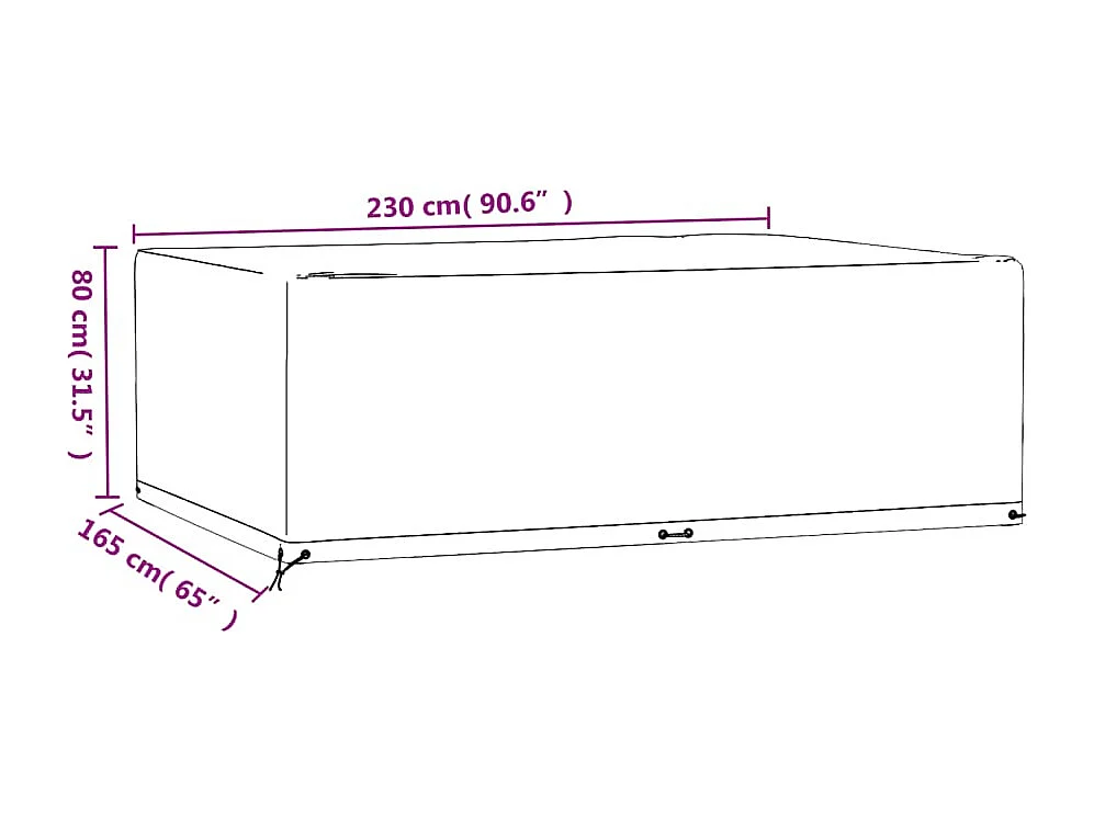 Fundas para muebles de jardín 2 piezas 12 ojales rectangulares