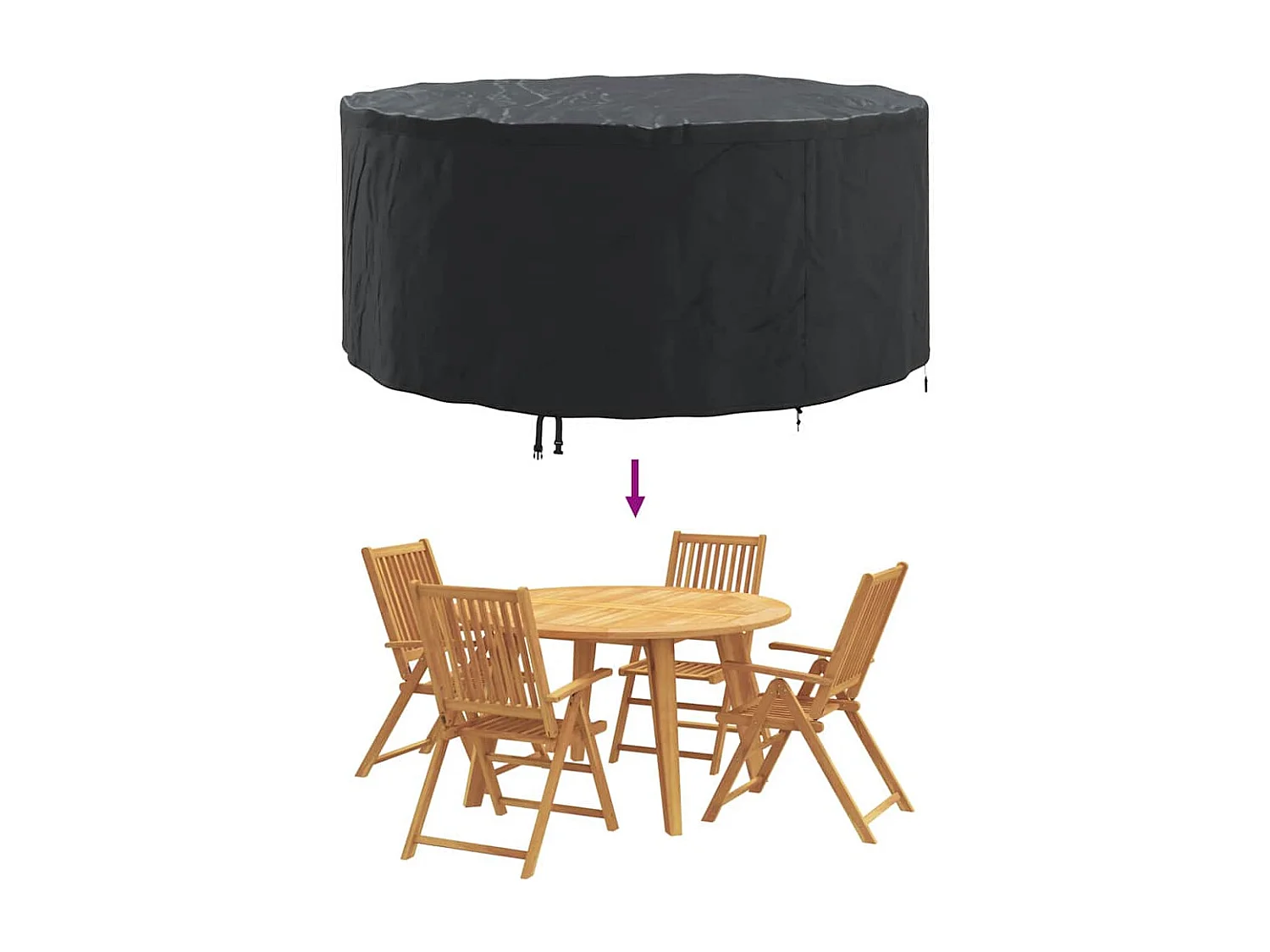 Funda para muebles de exterior 200 x 200 x 85 cm tejido 210D