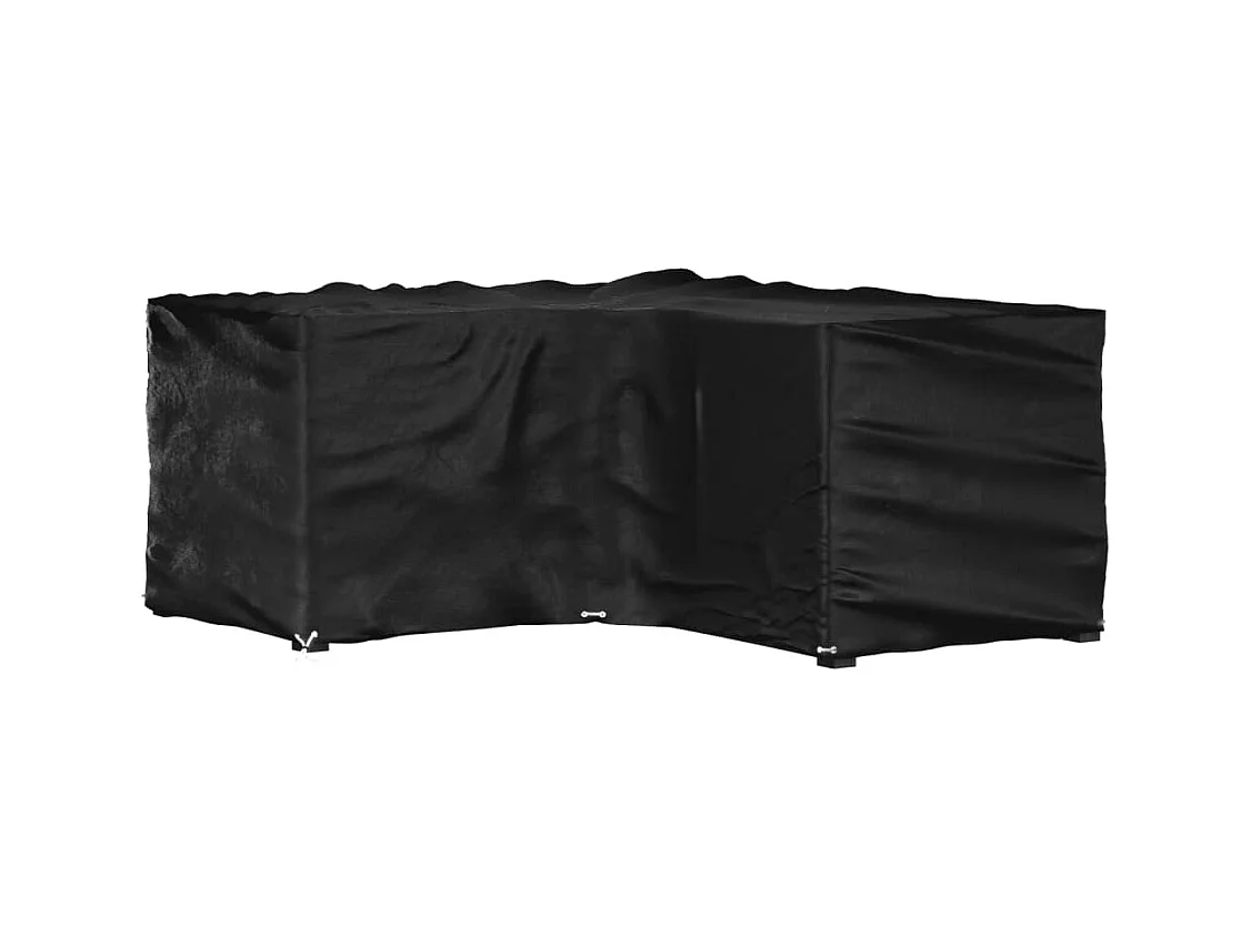 Funda para muebles de jardín en forma de L con 16 ojales 215x215x90cm