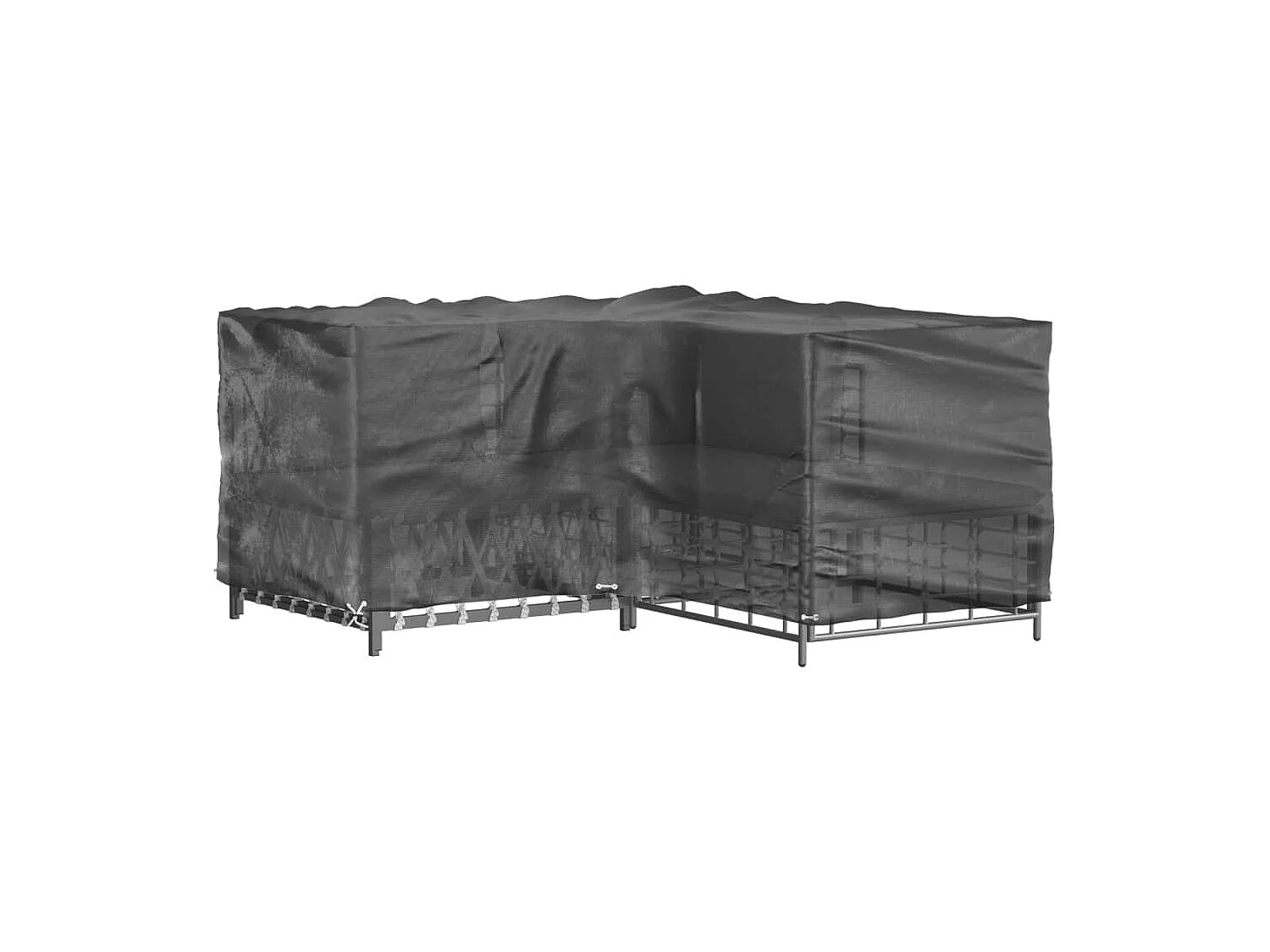 Copertura per mobili da giardino a L con 16 occhielli 215x215x90cm